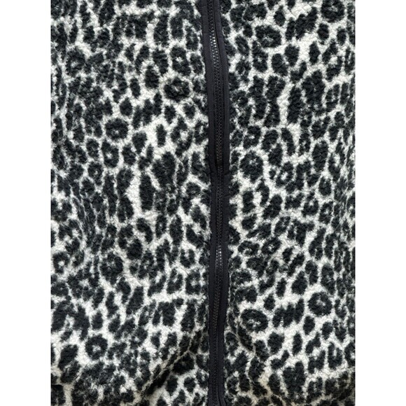 Lands End Womens 2X Leopard Print Zip Up Fleece Jacket with Zip Pockets - Picture 3 of 13